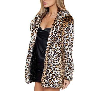 Comeon Women Warm Long Sleeve Parka Faux Fur Coat Overcoat Fluffy Top Jacket