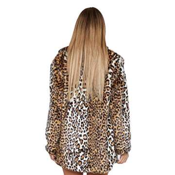 Comeon Women Warm Long Sleeve Parka Faux Fur Coat Overcoat Fluffy Top Jacket