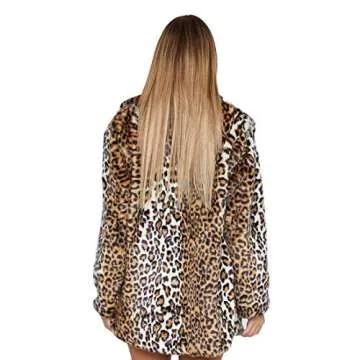 Comeon Women Warm Long Sleeve Parka Faux Fur Coat Overcoat Fluffy Top Jacket