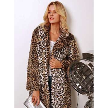 Comeon Women Warm Long Sleeve Parka Faux Fur Coat Overcoat Fluffy Top Jacket