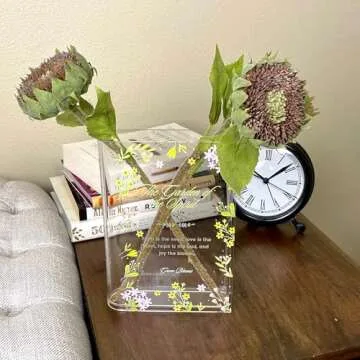 Book Vase for Flowers, Modern Home Decor, Christian Gifts for Women, Book Lovers' Gift, Book Flower Vase, for Home, Bedroom, Living Room, Office