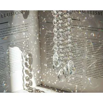 KANPURA 1ft 10pcs Teardrop Crystals Garland,Crystal Teardrop Chandelier Replacement,Hanging Glass Crystals for Chandelier,Wedding Decor(Clear)