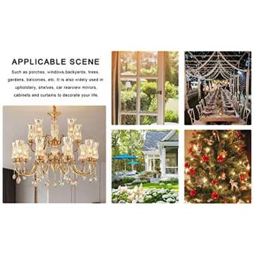 KANPURA 1ft 10pcs Teardrop Crystals Garland,Crystal Teardrop Chandelier Replacement,Hanging Glass Crystals for Chandelier,Wedding Decor(Clear)