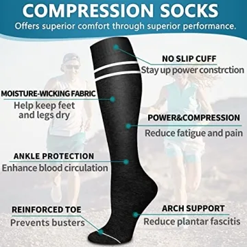 Bluemaple Copper Compression Socks for Women and Men