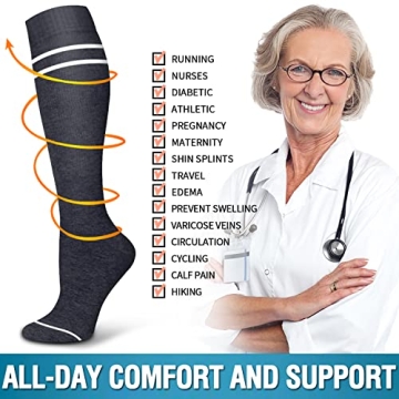 Bluemaple Copper Compression Socks for Women and Men