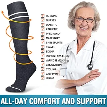 Bluemaple Copper Compression Socks for Women and Men