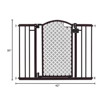 Summer Infant Modern Home Walk-Thru Safety Pet and Baby Gate, 28"-42" Wide, 30" Tall, Pressure or Hardware Mounted, Install on Wall or Banister in Doorway or Stairway, Auto Close Door - Espresso