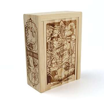 Protect Our National Parks, 52 Premium Playing Card Deck in Wood Collector Box, Unique Card Images from National Parks