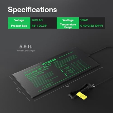 Durable VIVOSUN Seedling Heat Mat - 48" Waterproof Pad