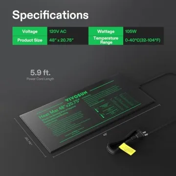 Durable VIVOSUN Seedling Heat Mat - 48" Waterproof Pad