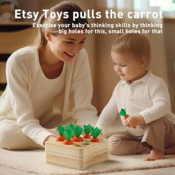 Goryeo Baby Montessori Toys for Babiespreschool Learning Months, Splicing Building Blocks, Educational Carrot Vegetable Harvest Toy for Toddlers, Size Shape Sorting Matching Puzzle