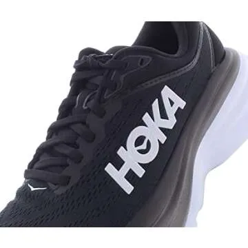 HOKA ONE ONE | Women's, Bondi 8 Road Running Sneakers (Black & White - 8)