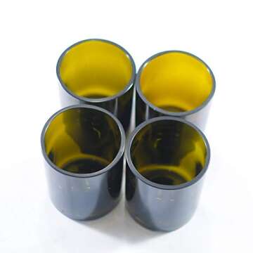 Eco-Friendly Upcycled Wine Bottle Glasses 10 oz Set