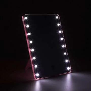 AHOOH Makeup Mirror for Women and Men, Lighted Makeup Vanity Mirror with 16 LED Lights,Touch Screen,Light Adjustable Dimmable Light up Mirrors for Home Tabletop Bathroom Shower Travel