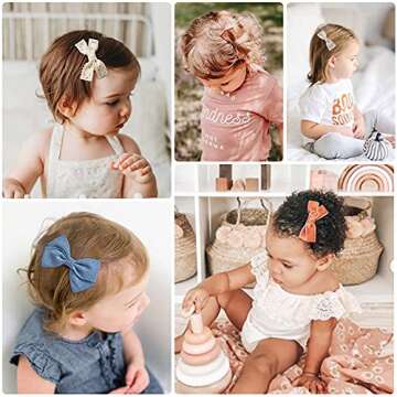 Adorable 15 Pack Baby Girls Hair Clips Bows Non Slip