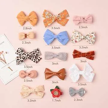 Adorable 15 Pack Baby Girls Hair Clips Bows Non Slip