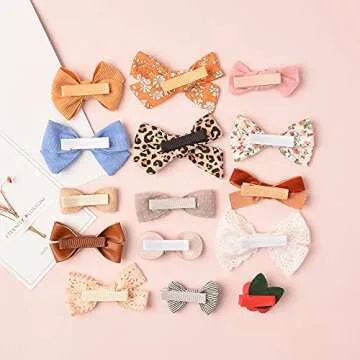 Adorable 15 Pack Baby Girls Hair Clips Bows Non Slip