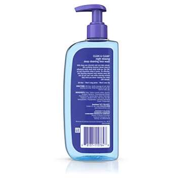 Clean & Clear Night Relaxing Oil-Free Deep Cleaning Face Wash with Deep Sea Minerals & Sea Kelp Extr...