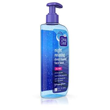 Clean & Clear Night Relaxing Oil-Free Deep Cleaning Face Wash with Deep Sea Minerals & Sea Kelp Extract, For All Skin Types, 8 fl. oz