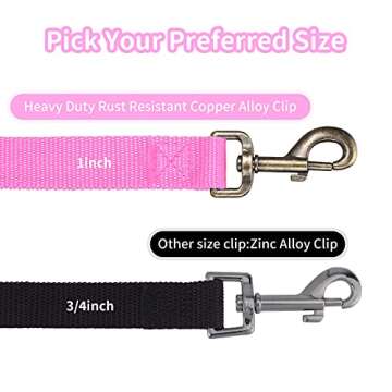 HIKISS Long Dog Leash Obedience Recall Training Agility Lead with Thickening Material for Large Dog - 15ft 20ft 30ft 50ft 100ft Training Leash(Pink 20ft)