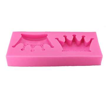 1PC Princess Crown Shape Silicone Mold for DIY Crystal Chocolate Desserts Jelly Shots Pudding Ice Cube Fondant Mold Gum Paste Cupcake Cake Topper Decoration Candy Soap Mould Handmade Ice Cream