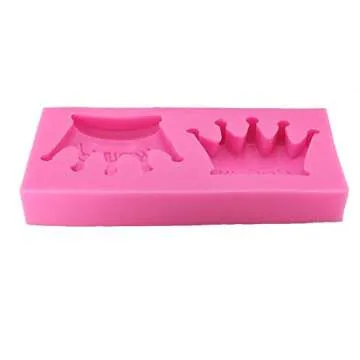 1PC Princess Crown Shape Silicone Mold for DIY Crystal Chocolate Desserts Jelly Shots Pudding Ice Cube Fondant Mold Gum Paste Cupcake Cake Topper Decoration Candy Soap Mould Handmade Ice Cream
