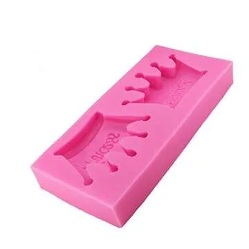 1PC Princess Crown Shape Silicone Mold for DIY Crystal Chocolate Desserts Jelly Shots Pudding Ice Cube Fondant Mold Gum Paste Cupcake Cake Topper Decoration Candy Soap Mould Handmade Ice Cream