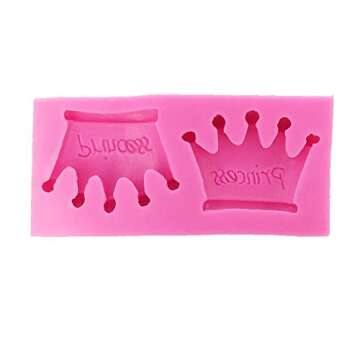 1PC Princess Crown Shape Silicone Mold for DIY Crystal Chocolate Desserts Jelly Shots Pudding Ice Cube Fondant Mold Gum Paste Cupcake Cake Topper Decoration Candy Soap Mould Handmade Ice Cream