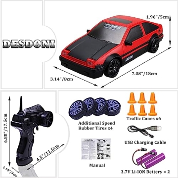 4WD RC Drift Car High Speed LED Lights Toy for All Ages