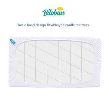 Cradle Bassinet Mattress Pad Cover for 36" × 18" Standard Cradle Mattress, Ultra Soft Microfiber Surface and Extra Waterproof Layer, Washer & Dryer Friendly