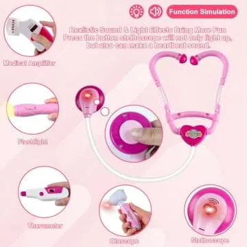 Doctor Kit for Kids, 25 Pcs Kids Doctors Play Set, Doctor Kit for Toddlers with Dog Toy,Storage Bag,...