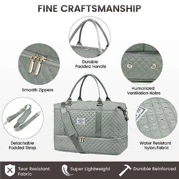 LOVEVOOK Travel Duffle Bag with Shoe Compartment