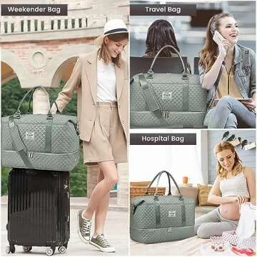 LOVEVOOK Travel Duffle Bag with Shoe Compartment