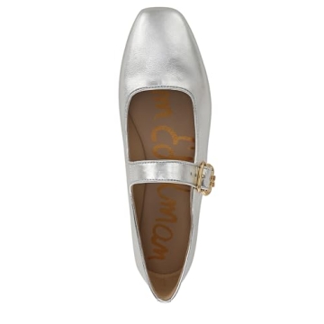 Shop Sam Edelman Michaela Mary Jane Flat in Soft Silver