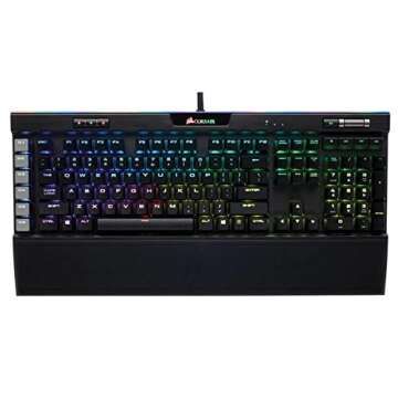 Corsair K95 RGB Platinum Mechanical Gaming Keyboard - 6x Programmable Macro Keys - USB Passthrough & Media Controls - Tactile & Quiet - Cherry MX Brown – RGB LED Backlit