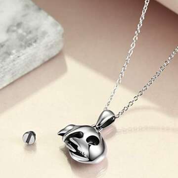 ONEFINITY Cat Urn Necklace for Ashes Sterling Silver Cat Keepsake Pet Memorial Pendant Jewelry Gift for Women Men