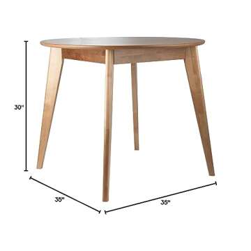DAIVA CASA Orion Round Wooden Dining Table for Modern Homes