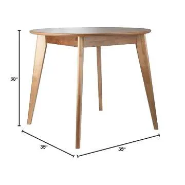 DAIVA CASA Orion Round Wooden Dining Table for Modern Homes
