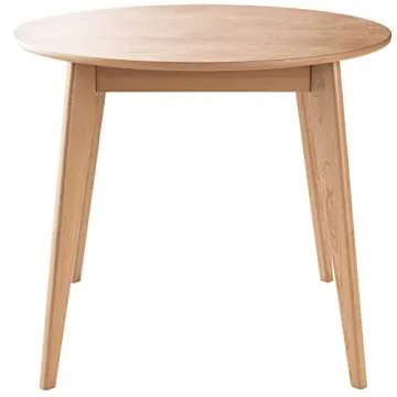 DAIVA CASA Orion Round Wooden Dining Table for Modern Homes