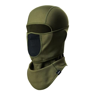 SAITAG Balaclava Ski Mask Warm Face Mask for Cold Weather Winter Skiing Snowboarding Motorcycling Ice Fishing Men (Army Green)