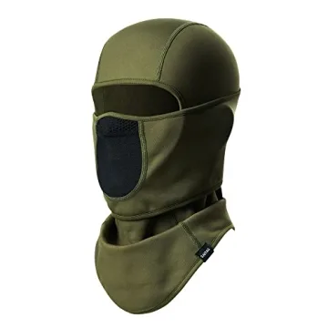SAITAG Balaclava Ski Mask Warm Face Mask for Cold Weather Winter Skiing Snowboarding Motorcycling Ice Fishing Men (Army Green)