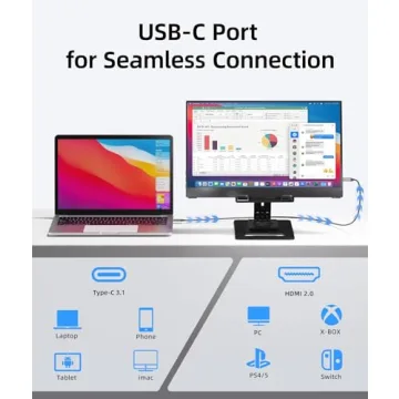 Ingnok Portable Monitor - Ultra-Slim 15.6 Inch Display