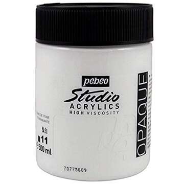Vivid Pebeo Studio Acrylics HV 500 ml Titanium White Paint