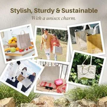 Washable Paper Bag - Eco-Statement Tote Bag for Grocery or Work - Replaces Single-Use Bags - Lightweight & Durable Travel Tote by New Earth, Grey