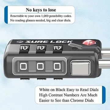 TSA Approved Durable Travel Luggage Locks with Inspection Indicator