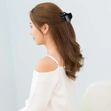 12 Pieces Medium Size Hair Claw Clamp 1.3 Inch No-Slip Grip Jaw Clips for Women and Girls Stocking Stuffers(Black and Brown)