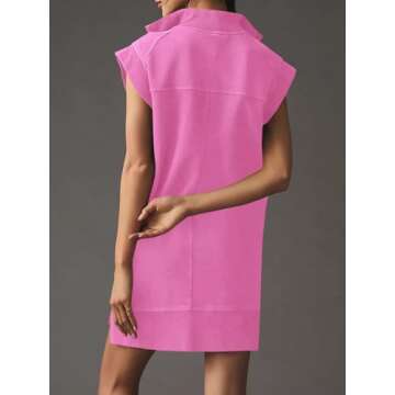 Women's Summer Half Zip Tunic Dress for Active Lifestyle