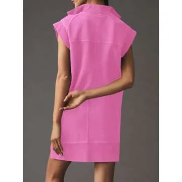 Women's Summer Half Zip Tunic Dress for Active Lifestyle