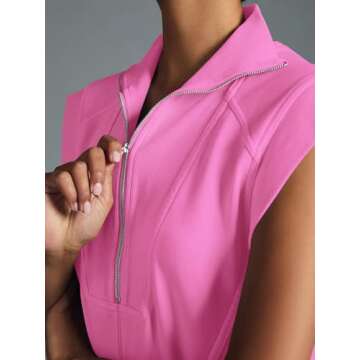 Women's Summer Half Zip Tunic Dress for Active Lifestyle