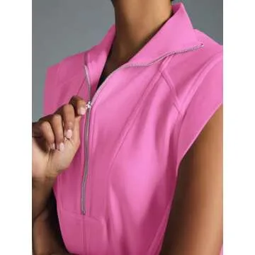 Women's Summer Half Zip Tunic Dress for Active Lifestyle
